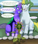 2025 absurd_res adobe_photoshop_(artwork) anthro artist_logo blonde_mane blue_body blue_fur blue_horn blue_skin blue_tongue changeling chest_gem chest_tuft colored cutie_mark dialogue digital_drawing_(artwork) digital_media_(artwork) duo elytron english_description english_text equid equine eyelashes fan_character female female_feral fence feral flower friendship_is_magic fur garden gem grass green_inner_ear green_mane green_tail grey_hooves happy hasbro hi_res hooves horn leaning_on_another lidded_eyes light lighting logo male male/female male_feral mammal mane multicolored_body multicolored_mane multicolored_skin my_little_pony mythological_creature mythological_equine mythology name_drop name_in_dialogue nose_scar ocelia_(tertia) open_mouth open_smile outside path pink_scar pink_tongue plant purple_body purple_hooves purple_horn purple_mane purple_skin purple_tail quadruped rock scar shaded short_mane sitting sitting_on_ground skywater smile smiling_at_another smiling_at_partner sol_bright speech_bubble tail teeth text tongue tuft two_tone_mane two_tone_tail unguligrade unicorn unicorn_horn yelling yellow_flower yellow_tail