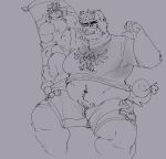 2022 absurd_res akita anthro bau_(melaisen) belly body_pillow bottomwear canid canine canis clothed clothed_anthro clothed_male clothing dakimakura dakimakura_pillow domestic_dog eyewear glasses greyscale hi_res holding_dakimakura holding_object holding_pillow male male_anthro mammal melaisen monochrome neckbeard nerd nintendo open_mouth overweight overweight_anthro overweight_male pillow shirt shorts sitting sketch solo spitz t-shirt the_legend_of_zelda topwear