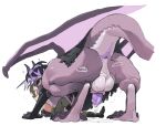 2_horns alternate_species animal_genitalia balls bestiality big_butt black_hair blush bodily_fluids butt choker claws clothing dragon dripping duo excessive_genital_fluids excessive_precum female female_human female_on_feral feral fin fingerless_gloves furrification genital_fluids genitals gloves hair handwear head_fin heart_symbol hi_res horn human human_on_feral interspecies jewelry kieran_(pokemon) larger_male licking male male/female male_feral male_on_human mammal mythological_creature mythological_scalie mythology necklace nintendo penis penis_tip pokemon precum precum_drip precum_pool purple_penis purple_tongue saliva scalie sharp_teeth sheath size_difference smaller_female smile tail_anus teeth telson tongue yellow_eyes