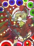  alternate_wings ascot bad_id bad_pixiv_id blonde_hair crazy_eyes danmaku expressionless flandre_scarlet hat red_eyes savemenu solo touhou wings 