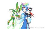  3boys armor blue_eyes blue_helmet blue_robe brothers buzzsaw_(6631455) cowboy_shot cyber_elf_x_(mega_man) facial_mark father_and_son forehead_jewel green_armor green_eyes green_helmet group_picture halo head_wings helmet hidden_phantom_(mega_man) male_focus mechanical_wings mega_man_(series) mega_man_zero_(series) multiple_boys ninja purple_armor purple_eyes purple_helmet robe sage_harpuia_(mega_man) siblings simple_background white_background wings x_(mega_man) 