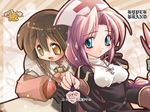  acolyte braid brown_hair highres ishihara_masumi laughing multiple_girls nurse pink_hair priest priest_(ragnarok_online) ragnarok_online short_hair wallpaper 