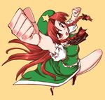  braid foreshortening hands hong_meiling long_hair miyamoto_ryuuichi punching shouryuuken solo touhou twin_braids uppercut very_long_hair 