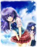  aoyama_homare blue_eyes blue_hair furude_rika hanyuu higurashi_no_naku_koro_ni horns md5_mismatch multiple_girls purple_hair resized school_uniform upscaled 