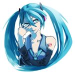  bad_id bad_pixiv_id bespectacled blue_hair glasses hatsune_miku kawazu long_hair solo twintails vocaloid 