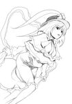  greyscale hat highres lips mizu monochrome nagae_iku sketch solo touhou 