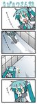  1girl 4koma aqua_hair chibi chibi_miku comic hatsune_miku minami_(colorful_palette) silent_comic translated twintails vocaloid |_| 