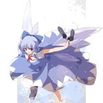  bad_id bad_pixiv_id blue_eyes blue_hair bow cirno hair_ribbon highres ribbon sakura_sora short_hair solo touhou wings 