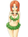  bad_id bad_pixiv_id bikini blue_eyes braid breasts cleavage esaka frilled_bikini frills hong_meiling large_breasts red_hair solo swimsuit touhou twin_braids 