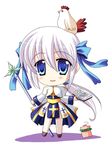  animated animated_gif archbishop bird blue_eyes book chibi chicken dancing long_hair lowres ragnarok_online ribbon savage smile solo white_hair 