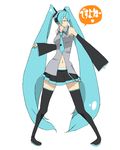  bad_id bad_pixiv_id blue_hair hatsune_miku long_hair necktie pigeon-toed simple_background skirt solo thighhighs todoroki_suyoshi twintails vocaloid white_background 