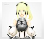  ahoge armor blonde_hair capcom fate/stay_night fate/unlimited_codes fate_(series) green_eyes ribbon saber saber_lily 