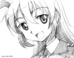  animal_ears bunny_ears charlotte_e_yeager gofu greyscale monochrome sketch solo strike_witches traditional_media world_witches_series 