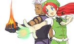  1girl back-to-back bad_id bad_pixiv_id couple crossover esaka fire hetero hong_meiling krizalid m.u.g.e.n the_king_of_fighters touhou 
