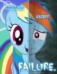  english_text equine female feral friendship_is_magic hair horse long_hair looking_at_viewer mammal multi-colored_hair my_little_pony pegasus pony purple_eyes rainbow_dash_(mlp) rainbow_hair sad smile solo tehjadeh text wings 