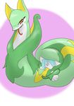  blush nintendo plain_background pok&#233;mon reptile scalie serperior snake squeeze squeezing video_games white_background wrap 