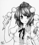  :q bow clown_222 face greyscale hat highres looking_at_viewer mechanical_pencil millipen_(medium) monochrome notebook pencil shameimaru_aya shikishi shirt short_hair signature solo tokin_hat tongue tongue_out touhou traditional_media upper_body 