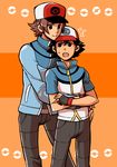  2boys age_difference black_hair brown_hair child gomokumeshi height_difference male male_focus multiple_boys pokemon pokemon_(anime) pokemon_(game) pokemon_bw satoshi_(pokemon) touya_(pokemon) 