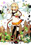  alice_margatroid alternate_costume bad_id bad_pixiv_id black_legwear blonde_hair blue_eyes doll dress elbow_gloves fence flower gloves hairband lilylicious ribbon sandals shanghai_doll short_hair thigh_strap thighhighs touhou 