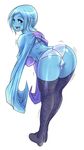  :d alternate_breast_size alternate_legwear ass ass_shake bent_over black_legwear blue_eyes blue_hair blue_skin breasts cape fi from_behind large_breasts looking_back maniacpaint no_arms open_mouth out_of_character panties smile solo the_legend_of_zelda the_legend_of_zelda:_skyward_sword thighhighs underwear white_panties 