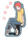  1boy child hourou_musuko nitori_shuuichi red_hair short_hair sitting 