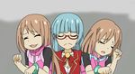  blue_hair brown_hair choujigen_game_neptune_mk2 glasses long_hair mizukagi_yakuhina multiple_girls neptune_(series) nishizawa_mina ram_(choujigen_game_neptune) rom_(choujigen_game_neptune) short_hair siblings 