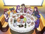  1girl 6+boys ai_yori_aoshi alcohol black_hair blonde_hair blue_hair bob_cut champagne eating everyone feast food game_cg glasses hanabishi_kaoru harem indoors japanese_clothes kagurazaka_miyabi kagurazaki_miyabi kimono long_hair minazuki_chika minazuki_taeko miyuki_mayu multiple_boys purple_hair sakuraba_aoi short_hair tina_foster twintails 