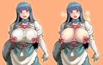  blue_eyes blue_hair blush breasts fuutou_shizune huge_breasts oshioki_sweetie rozenweapon 