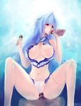  blue_hair breasts censored cum cum_in_mouth cum_in_pussy cum_on_hair double_handjob ejaculation facial fellatio group_sex handjob hetero highres kos-mos large_breasts legs long_hair long_legs multiple_penises navel negresco nipples oral panties panties_aside penis red_eyes sex solo_focus spread_legs thighs underwear vaginal very_long_hair xenosaga 