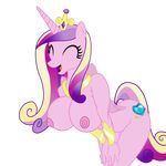  anthro anthrofied bent_over big_breasts breasts butt crown cutie_mark el-loko equine eyes_closed female friendship_is_magic horn horse mammal my_little_pony nipples nude open_mouth plain_background princess_cadance_(mlp) smile solo transparent_background winged_unicorn wings 