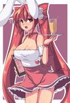  :d animal_ears blush breasts bunny_ears cleavage clipboard di_gi_charat dice dress flying_sweatdrops glass hair_ornament heart holding large_breasts long_hair open_mouth outline pink_hair red_eyes saiste smile solo tray twintails usada_hikaru very_long_hair waitress 