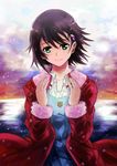  brown_hair green_eyes hair_ornament highres isurugi_noe scan short_hair solo true_tears 