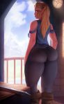  1girl ass belt breasts curvy hip_focus hips huge_ass large_breasts long_hair looking_at_viewer looking_back maarthul nintendo pointy_ears princess_zelda solo sword the_legend_of_zelda the_legend_of_zelda:_breath_of_the_wild thick_thighs thighs weapon wide_hips 