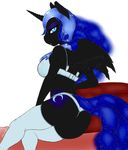  anthrofied blue_eyes bra breasts clothed clothing cutie_mark equine female friendship_is_magic hair horn horse legwear long_hair looking_at_viewer mammal my_little_pony nightmare_moon_(mlp) panties pony princess_luna_(mlp) skimpy solo thigh_highs underwear voxix winged_unicorn wings 