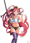  :o anti-materiel_rifle braid breasts cleavage crop_top crop_top_overhang cutoffs dog_tags gun hammer_and_sickle hat holding large_breasts long_hair midriff navel number10_(hagakure) open_mouth original ptrs-41 purple_legwear red_eyes red_hair rifle running shiny shiny_skin short_shorts shorts simple_background skindentation sniper_rifle solo star thigh_gap thighhighs twin_braids underboob very_long_hair weapon white_background 