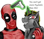  cielorey deadpool equine flightless gun horn horse magic male mammal my_little_pony neo pony ranged_weapon rey weapon winged_unicorn wings 