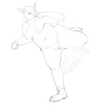  anthro avian beak bird breasts chubby female looking_at_viewer mitsukijuran nipples nude overweight plain_background pose pussy shoes solo thighs white_background wide_hips 