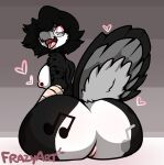 &lt;3 anthro avian beak big_butt bird blush butt embarrassed feathers female focus_(disambiguation) frazy freckles genitals hair hi_res invalid_tag music nipple_piercing nipples piercing pussy short_hair smile solo tail_feathers tattoo thick_thighs tongue