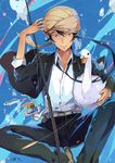  akira_agarkar_yamada bird black_hair duck fish fishing_rod highres linjie tapioka tsuritama turban water 