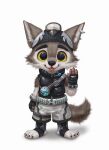 2023 anthro barefoot beanie belt big_eyes black_eyebrows black_eyes black_nose blep bottomwear canid canine canis chibi claws clothed clothing detailed ear_piercing ear_ring epic_games eyebrows feet fluffy fluffy_tail fortnite fur gesture gloves grey_body grey_ears grey_fur grey_tail handwear happy hat headgear headwear long_tail looking_at_viewer male mammal multicolored_body multicolored_ears multicolored_fur o_o pawpads paws piercing pink_pawpads pink_paws pink_tongue portrait pose raised_arm ring_piercing shadow shorts silverfox5213 simple_background smile smiling_at_viewer solo standing tail text toe_claws tongue tongue_out toony topwear url vest watermark waving waving_at_viewer wendell_(fortnite) white_background white_body white_ears white_fur wide_eyed wolf yellow_sclera
