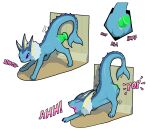 alpha_channel anus blue_body blue_tail blush cutaway digital_media_(artwork) digitigrade dildo dildo_in_pussy dildo_insertion ear_fins eeveelution eyes_closed feral fin fixed_toy floor frill_(anatomy) generation_1_pokemon genitals green_dildo head_fin knotted_dildo looking_back masturbation neck_frill nintendo open_mouth penetration phlegraofmystery pokemon pokemon_(species) pop_(sound_effect) purple_eyes purple_nose purple_sclera pussy quadruped sequence sex_toy sex_toy_in_pussy sex_toy_insertion shaking solo standing tail tail_fin teeth text toying_self vaginal vaginal_penetration vaporeon wall_(structure) wall_mounted_dildo