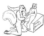  anal_fisting arthur bear black_and_white buckteeth dunstanmarshall fisting fluffy_tail gay kneeling line_art male mammal monochrome on_table penis plain_background rodent sketch squirrel white_background 