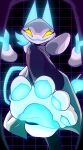 4_toes anthro blue_pawpads deltarune feet felid feline female floating_hands foot_focus geometric_background glowing glowing_pawpads grid_background hi_res humanoid_feet looking_at_viewer mammal opening pattern_background pawpads plantigrade portal shoulder_pads simple_background smile soles solo spread_toes stirrup_legwear tasque_manager thesigmaarts toes undertale_(series) yellow_eyes