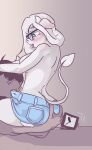 anthro blush bottomwear bovid bovine cattle clothing drafthoof duo female hi_res male male/female mammal shorts