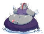 absurd_res annoyed anthro beverage big_butt breath broken_furniture butt butt_crush clothed clothing crush female food furniture gillpanda hair hi_res huge_butt huge_thighs mammal obese obese_anthro obese_female overweight overweight_anthro overweight_female pink_hair popcorn rhinoceros rose_(harryshark) soda sofa solo thick_thighs
