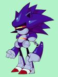 2021 anthro blue_body blue_skin eulipotyphlan fist hedgehog hi_res lumspark machine male mammal mecha_sonic_mark_ii red_eyes robot sega serious simple_background solo sonic_the_hedgehog_(series) spines