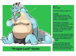 anthro areola claws colored coolietf dragon english_text facial_hair goatee hi_res horn male moobs mostly_nude obese obese_anthro obese_male overweight overweight_anthro overweight_male solo text