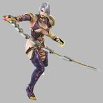  absurdres adult armor armpits boots breasts cg cleavage earrings elbow_gloves fighting_stance gauntlets gloves gold_armor green_eyes grey_hair highres hips holding huge_breasts isabella_valentine jewelry laceups large_breasts leather lipstick makeup namco official_art older short_hair sideboob solo soul_calibur soul_calibur_iv soulcalibur_iv sword thighhighs thighs underboob very_short_hair wallpaper weapon whip white_hair 
