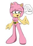  belt big_breasts breasts female green_eyes hair hedgehog looking_at_viewer mammal nude open_mouth pink pink_body pink_hair pussy sega solo sonic_(series) topless 