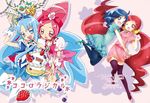  bad_id bad_pixiv_id blue_choker blue_eyes blue_hair blue_legwear blue_skirt blueberry bow brown_legwear cake choker collaboration cover cover_page cure_blossom cure_marine dress food fruit hair_bow hair_ornament hair_ribbon hanasaki_tsubomi haori_(ki-na-ri) heart heartcatch_precure! hug jewelry keino_(midorinoko) kurumi_erika leggings long_hair magical_girl multiple_girls one_eye_closed open_mouth pink_bow pink_choker pink_hair precure red_eyes red_hair ribbon skirt strawberry thighhighs twintails v very_long_hair wrist_cuffs 